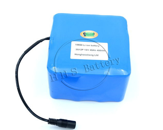 3S12P 18650 li ion 3350mAh cells 12V 40Ah lithium battery pack for road lamp