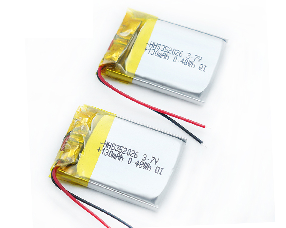 3.7V 130mAh Li-ion polymer battery (HHS-352026)